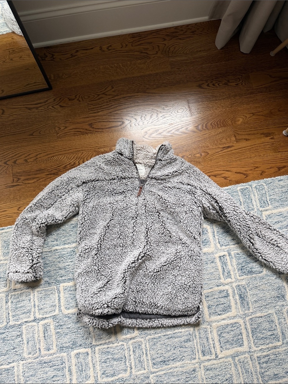 Thread & Supply Light Gray Sherpa Zip Pullover